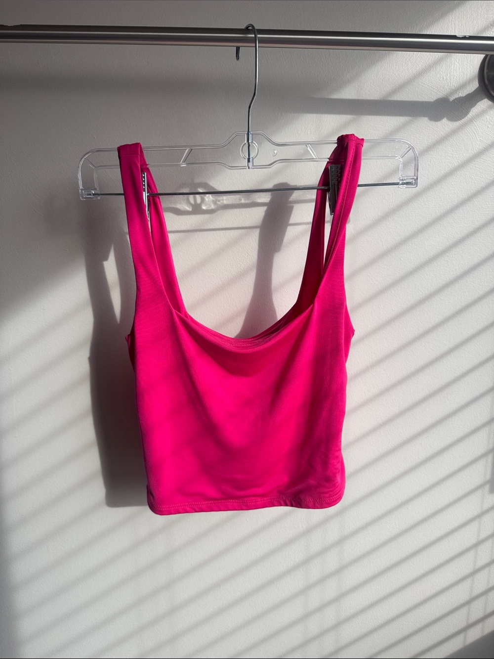 Bright Pink Cropped Tank Top